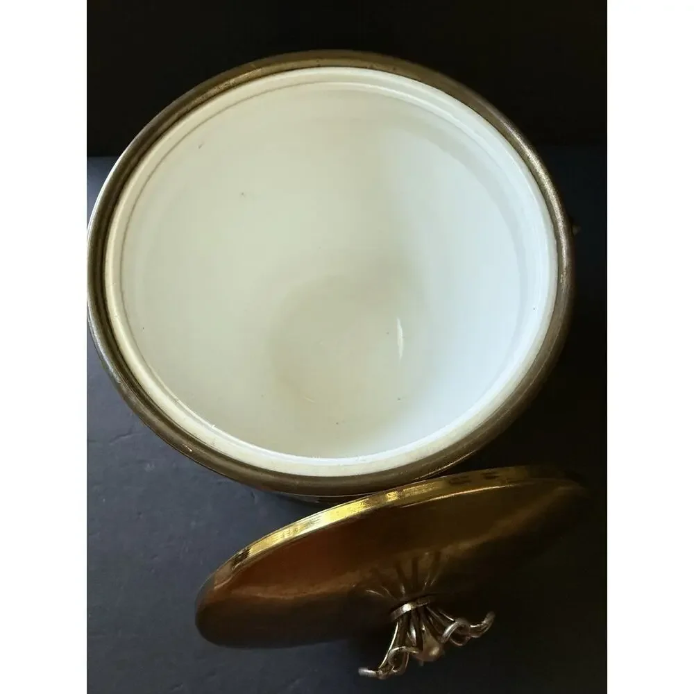 Vtg Ice Bucket Serve Master Ice Bucket Barware MCM Cocktail Drinks 1960s Brass